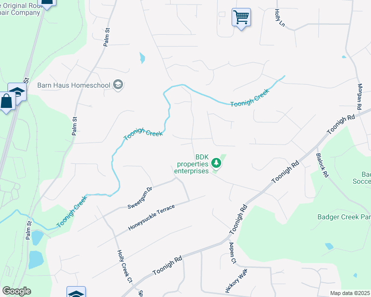 map of restaurants, bars, coffee shops, grocery stores, and more near 780 Old Magnolia Trail in Canton