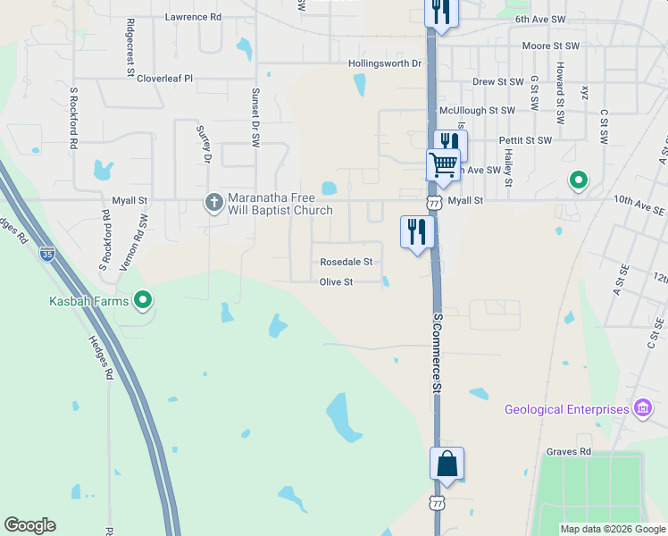 map of restaurants, bars, coffee shops, grocery stores, and more near 1510 Buckingham Street in Ardmore