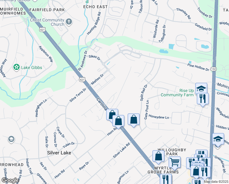 map of restaurants, bars, coffee shops, grocery stores, and more near 4809 Carolina Beach Road in Wilmington