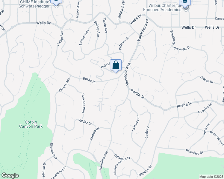 map of restaurants, bars, coffee shops, grocery stores, and more near 4735 Viviana Drive in Los Angeles