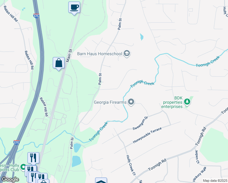 map of restaurants, bars, coffee shops, grocery stores, and more near 110 Holly Place in Canton