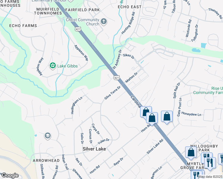 map of restaurants, bars, coffee shops, grocery stores, and more near 17 Silva Terra Drive in Wilmington