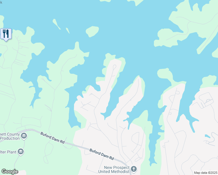 map of restaurants, bars, coffee shops, grocery stores, and more near 6337 Lakeview Drive in Buford