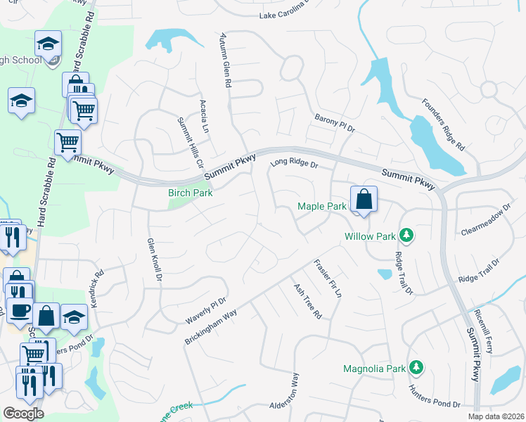 map of restaurants, bars, coffee shops, grocery stores, and more near 1111 May Oak Circle in Columbia