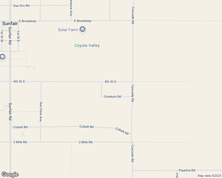 map of restaurants, bars, coffee shops, grocery stores, and more near 65585 4th Street South in Joshua Tree