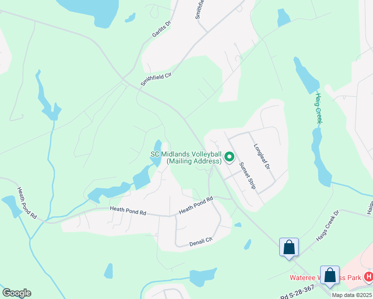 map of restaurants, bars, coffee shops, grocery stores, and more near 1047 White Pond Road in Elgin