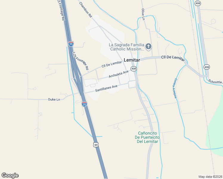 map of restaurants, bars, coffee shops, grocery stores, and more near 43 Santillanes Avenue in Lemitar