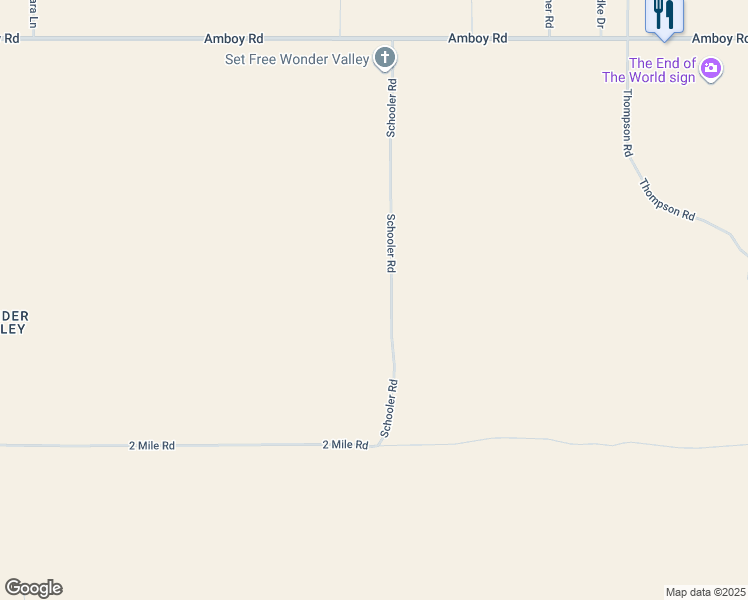 map of restaurants, bars, coffee shops, grocery stores, and more near 5451 Schooler Road in Twentynine Palms