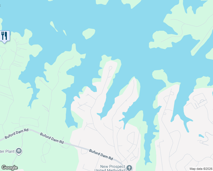 map of restaurants, bars, coffee shops, grocery stores, and more near 6349 Lakeview Drive in Buford
