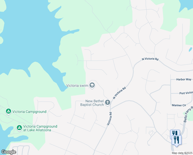 map of restaurants, bars, coffee shops, grocery stores, and more near 818 Victoria Place in Woodstock