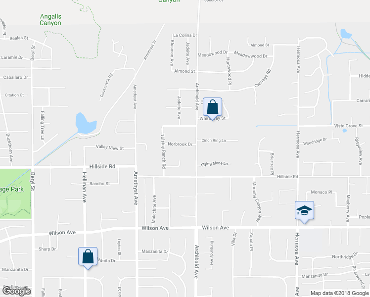 map of restaurants, bars, coffee shops, grocery stores, and more near 9655 Norbrook Drive in Rancho Cucamonga