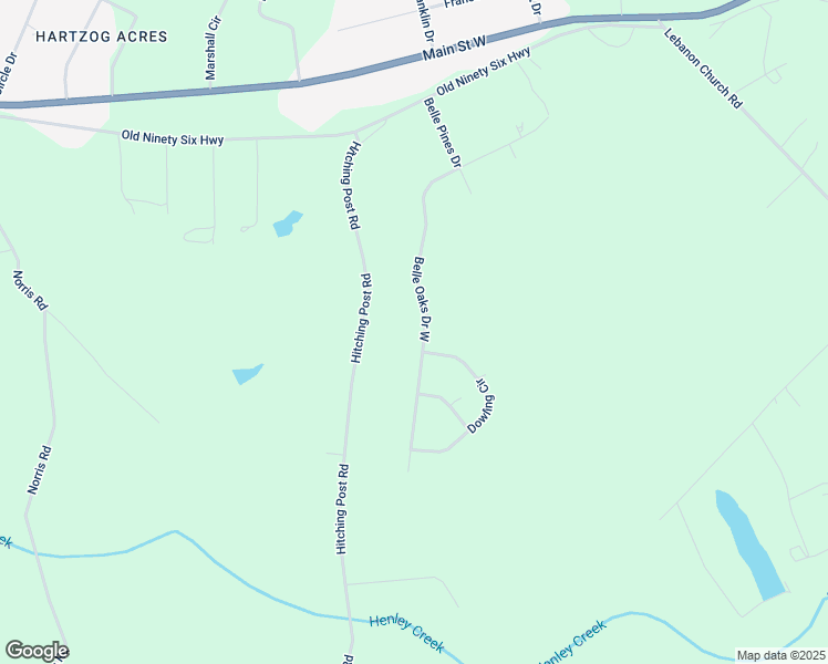 map of restaurants, bars, coffee shops, grocery stores, and more near 118 Belle Oaks Drive West in Greenwood
