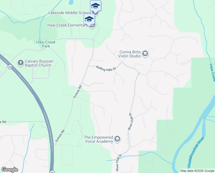 map of restaurants, bars, coffee shops, grocery stores, and more near 2880 Cambria Ct in Cumming