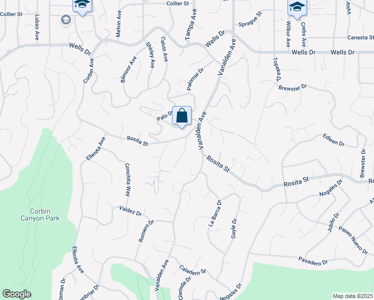 map of restaurants, bars, coffee shops, grocery stores, and more near 4754 Viviana Drive in Los Angeles