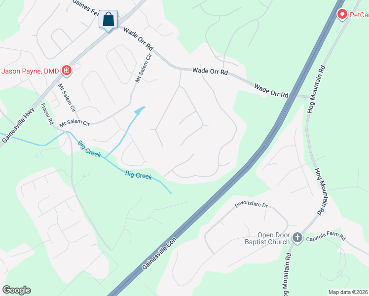 map of restaurants, bars, coffee shops, grocery stores, and more near 6375 Marble Head Drive in Flowery Branch