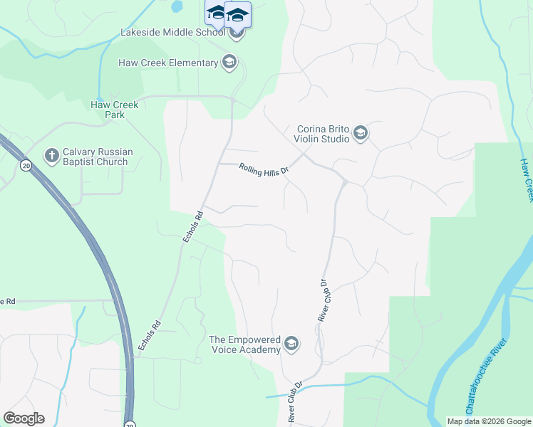 map of restaurants, bars, coffee shops, grocery stores, and more near 2880 Cambria Court in Cumming