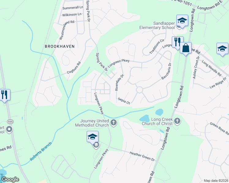 map of restaurants, bars, coffee shops, grocery stores, and more near 174 Rivendale Drive in Columbia