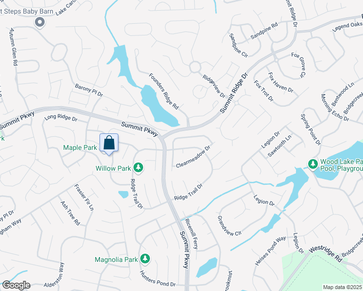 map of restaurants, bars, coffee shops, grocery stores, and more near 416 Ridge Trail Drive in Columbia
