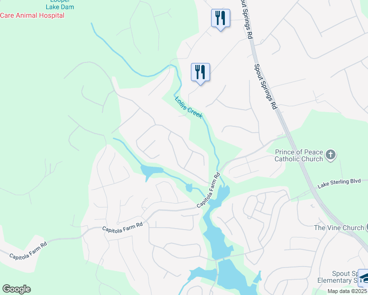 map of restaurants, bars, coffee shops, grocery stores, and more near 6640 Trail Side Drive in Flowery Branch