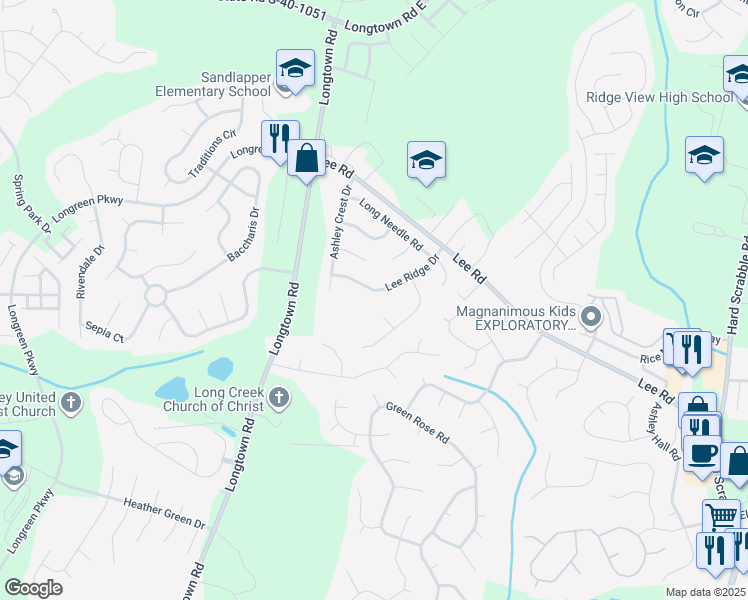 map of restaurants, bars, coffee shops, grocery stores, and more near 114 Lee Ridge Drive in Columbia