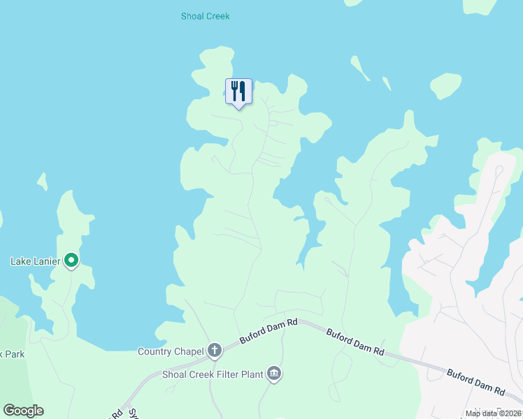 map of restaurants, bars, coffee shops, grocery stores, and more near 6535 Garrett Road in Buford