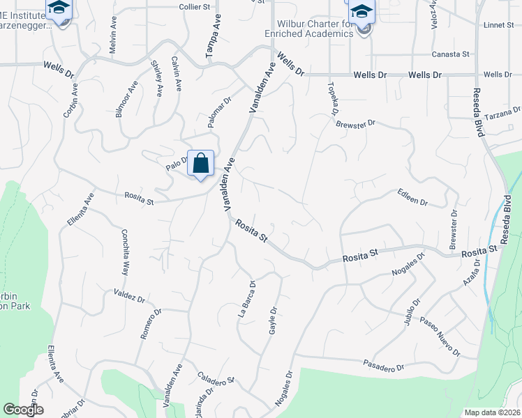 map of restaurants, bars, coffee shops, grocery stores, and more near 4801 Hasekian Drive in Los Angeles