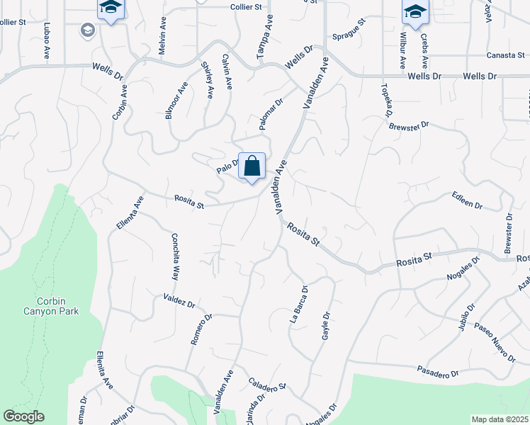 map of restaurants, bars, coffee shops, grocery stores, and more near 4754 Viviana Drive in Los Angeles