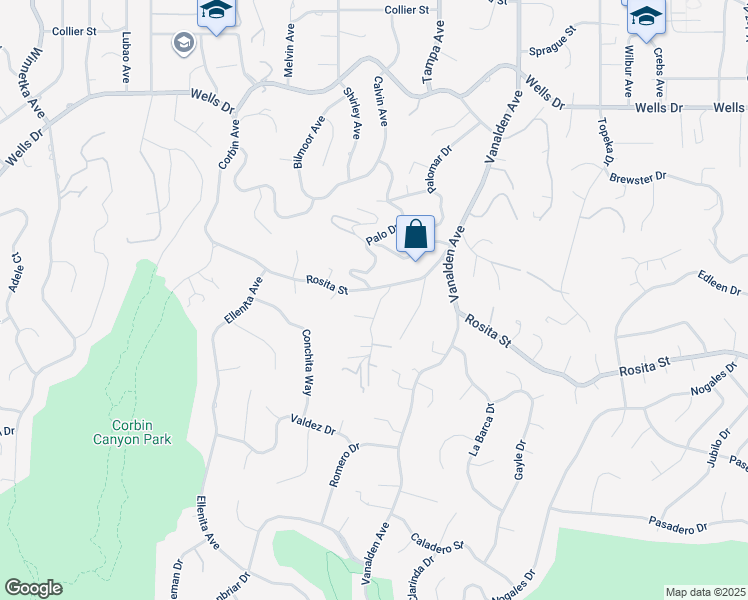 map of restaurants, bars, coffee shops, grocery stores, and more near 4745 Caritina Drive in Los Angeles
