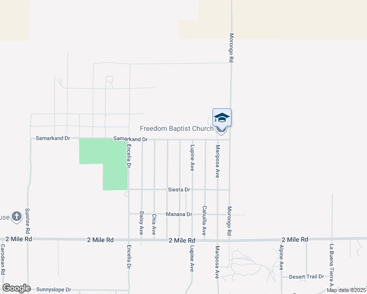 map of restaurants, bars, coffee shops, grocery stores, and more near 5335 Abronia Avenue in Twentynine Palms