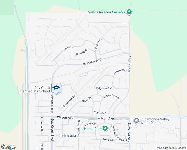 map of restaurants, bars, coffee shops, grocery stores, and more near 5370 Stoneview Road in Rancho Cucamonga