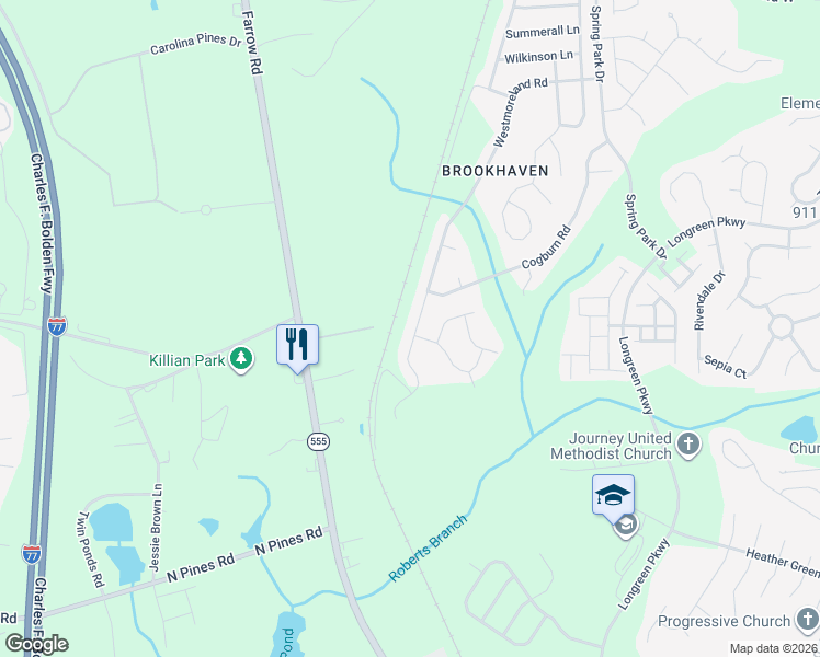 map of restaurants, bars, coffee shops, grocery stores, and more near 532 Westmoreland Road in Columbia
