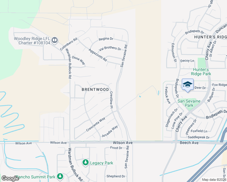 map of restaurants, bars, coffee shops, grocery stores, and more near 5369 Crestline Place in Rancho Cucamonga