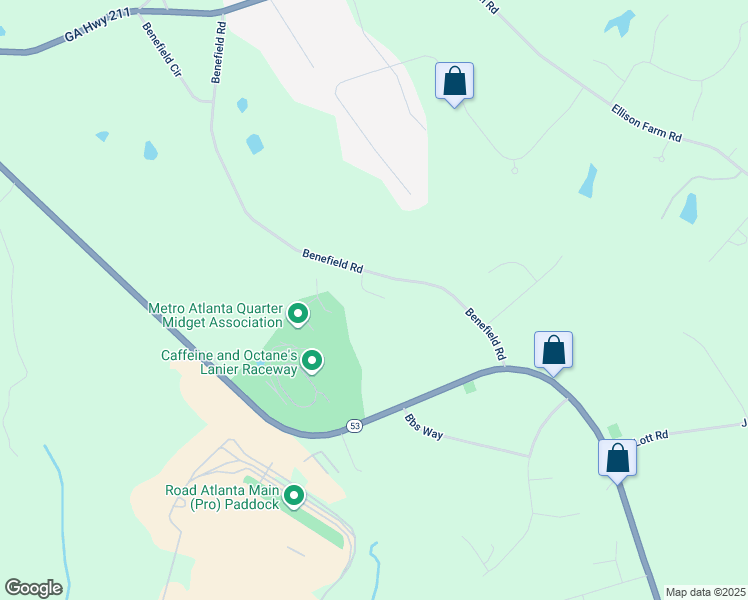 map of restaurants, bars, coffee shops, grocery stores, and more near 4530 Village South Drive in Braselton
