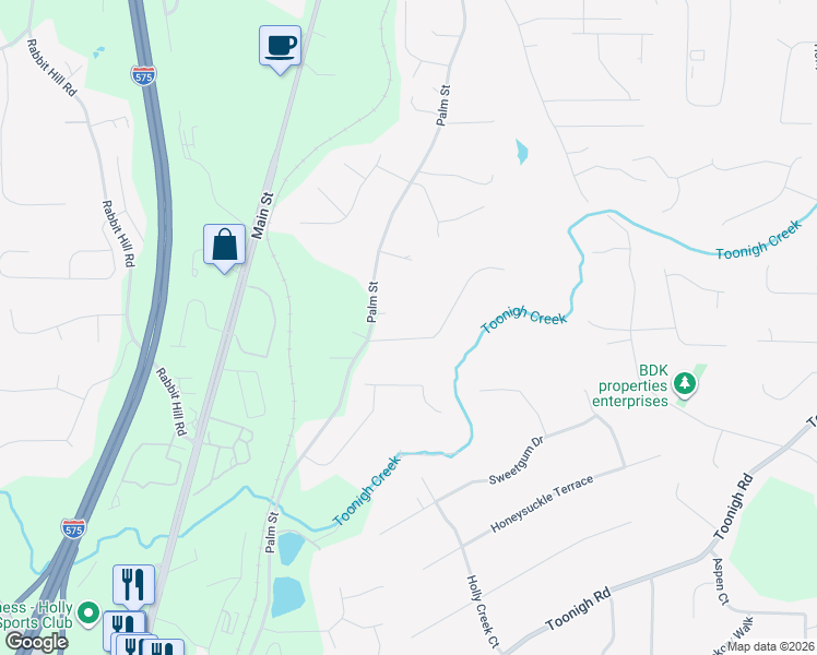 map of restaurants, bars, coffee shops, grocery stores, and more near 103 Holly Place in Canton