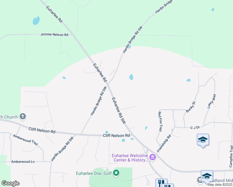map of restaurants, bars, coffee shops, grocery stores, and more near in Euharlee