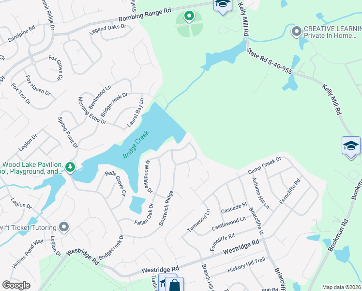 map of restaurants, bars, coffee shops, grocery stores, and more near 405 North Woodlake Drive in Columbia