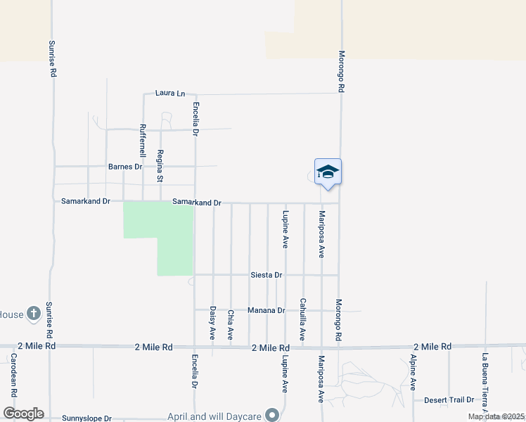 map of restaurants, bars, coffee shops, grocery stores, and more near 5310 Abronia Avenue in Twentynine Palms