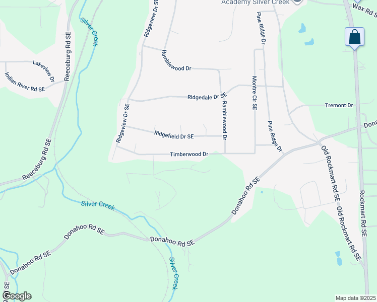 map of restaurants, bars, coffee shops, grocery stores, and more near 26 Timberwood Drive in Silver Creek