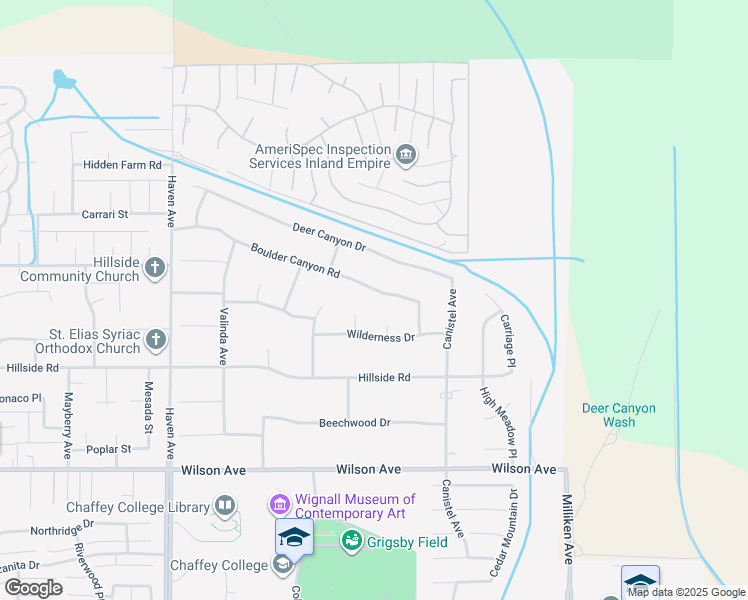 map of restaurants, bars, coffee shops, grocery stores, and more near 10919 Boulder Canyon Road in Rancho Cucamonga