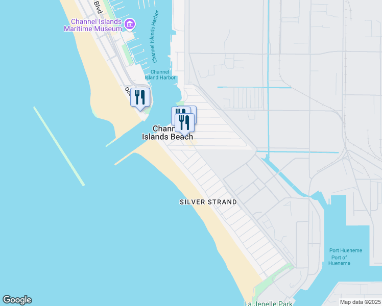 map of restaurants, bars, coffee shops, grocery stores, and more near 2108 Piru Avenue in Oxnard