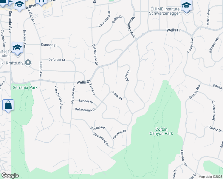 map of restaurants, bars, coffee shops, grocery stores, and more near 4752 Del Moreno Drive in Los Angeles