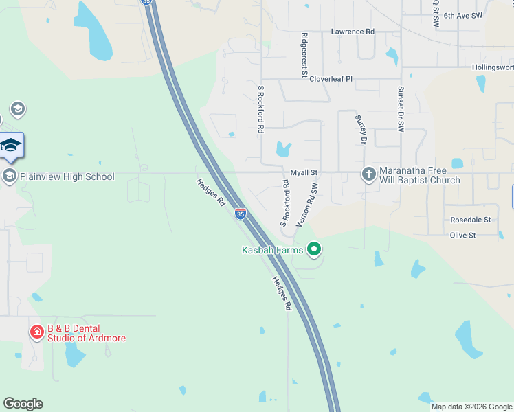 map of restaurants, bars, coffee shops, grocery stores, and more near 1407 Oak Ridge Road in Ardmore