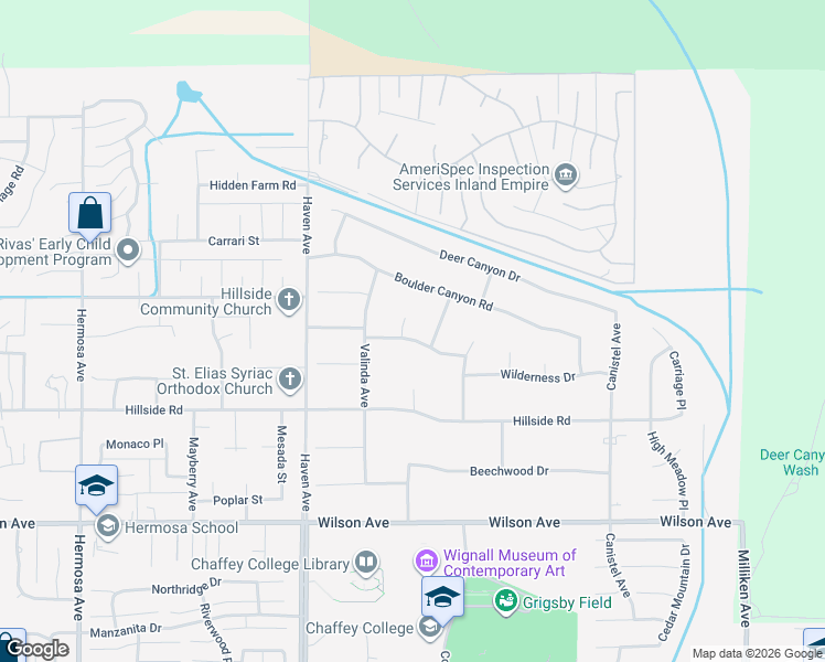 map of restaurants, bars, coffee shops, grocery stores, and more near 5363 Running Fawn Court in Rancho Cucamonga