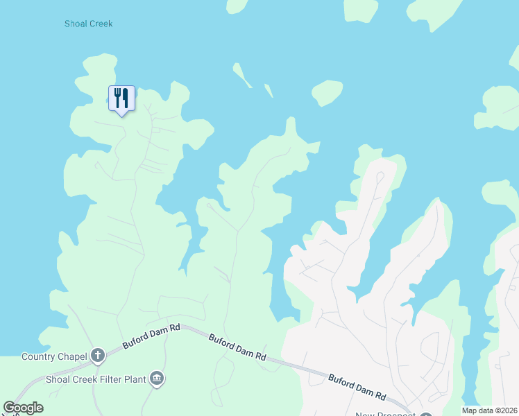 map of restaurants, bars, coffee shops, grocery stores, and more near 6441 Old Shadburn Ferry Road in Buford