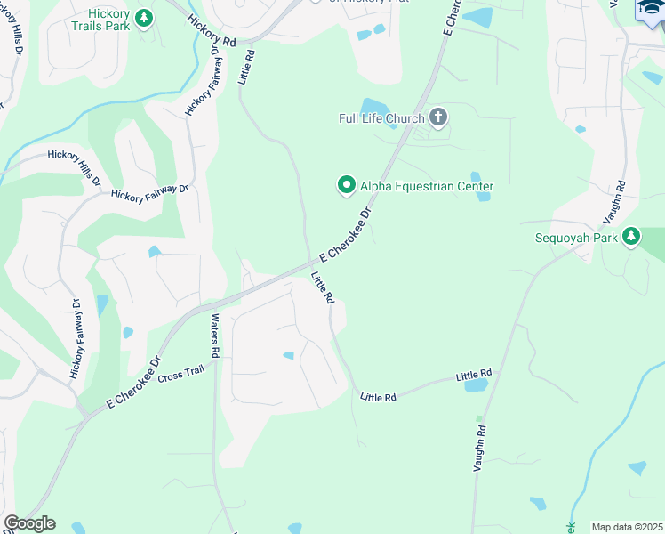 map of restaurants, bars, coffee shops, grocery stores, and more near 2458 East Cherokee Drive in Woodstock