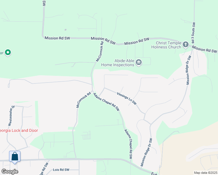 map of restaurants, bars, coffee shops, grocery stores, and more near 44 Vinnings Lane Southwest in Cartersville