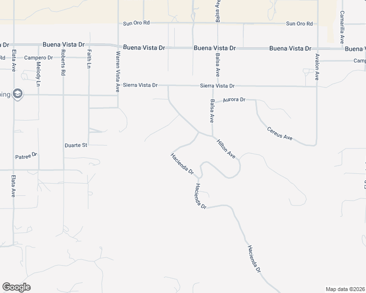 map of restaurants, bars, coffee shops, grocery stores, and more near Oro Drive in Yucca Valley