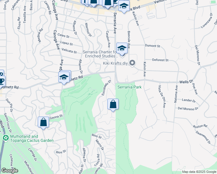 map of restaurants, bars, coffee shops, grocery stores, and more near 4747 Abargo Street in Los Angeles