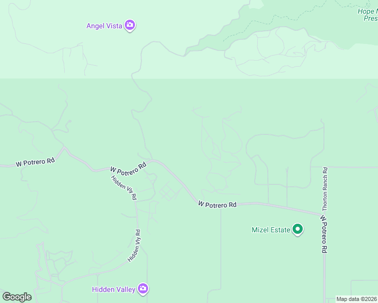map of restaurants, bars, coffee shops, grocery stores, and more near 1697 West Potrero Road in Thousand Oaks