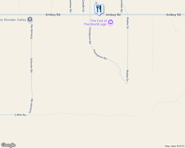 map of restaurants, bars, coffee shops, grocery stores, and more near Thompson Way in Twentynine Palms